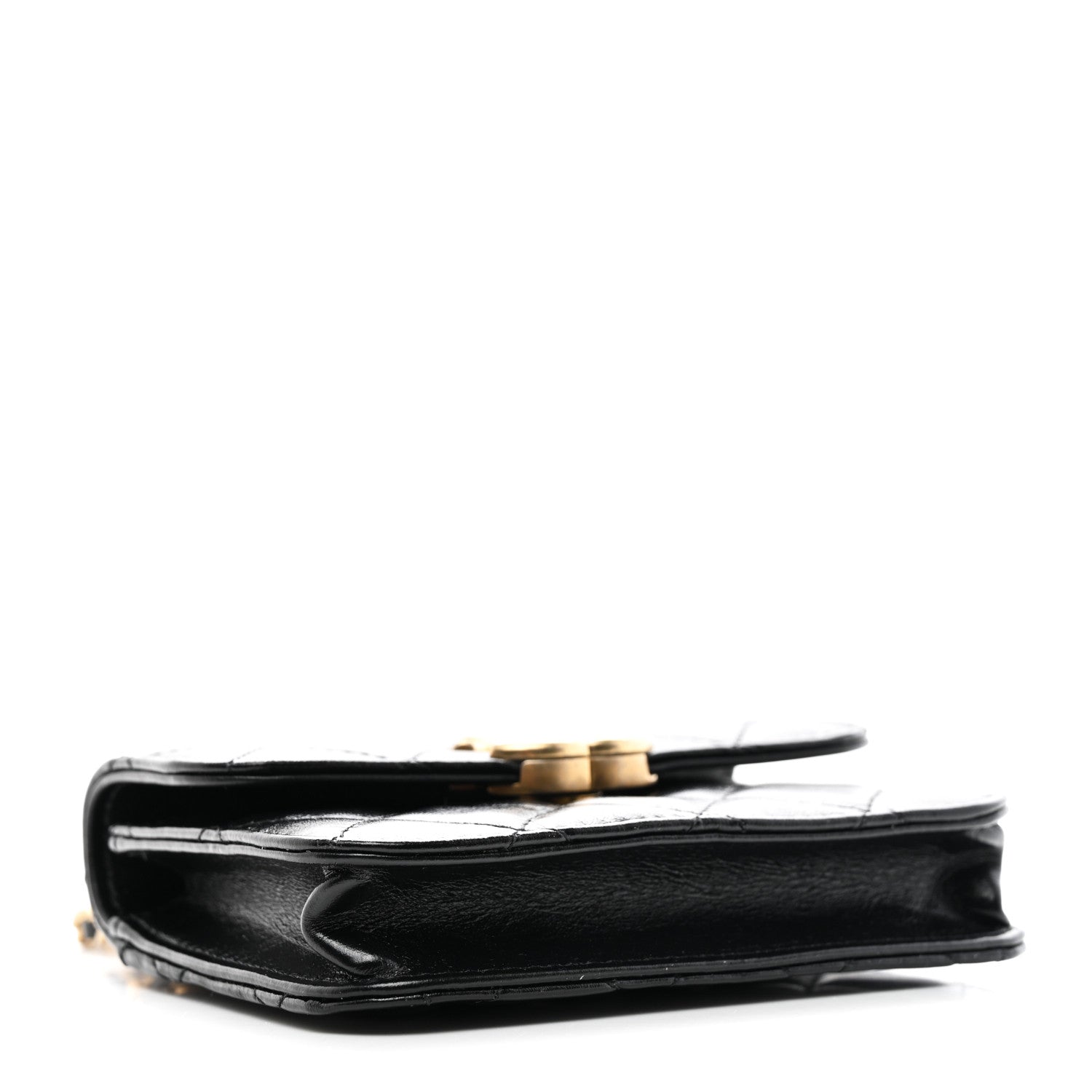 Chanel Calfskin Quilted Perfect Fit Coin Purse With Chain Black 4 of 12