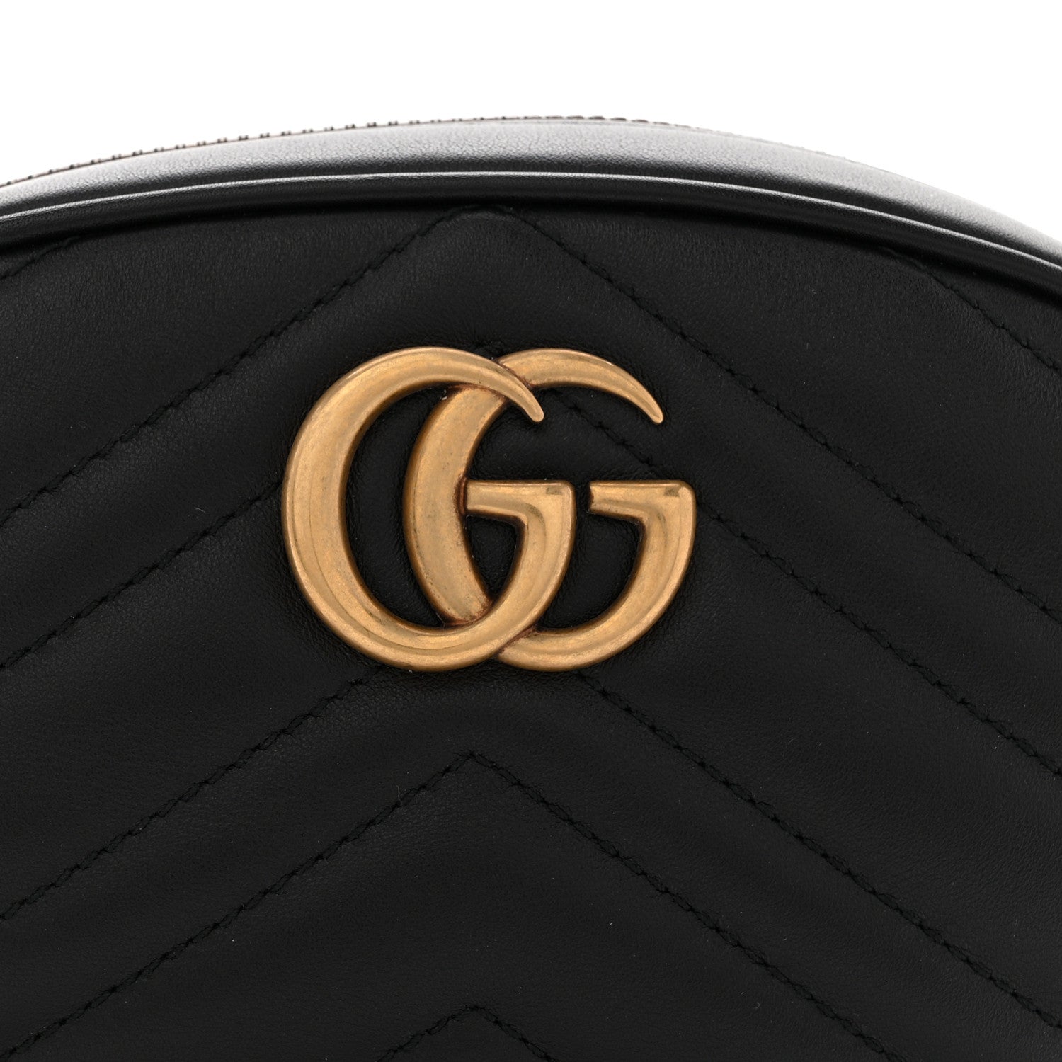 Gucci Calfskin Matelasse GG Marmont Belt Bag 75 30 Black 8 of 10