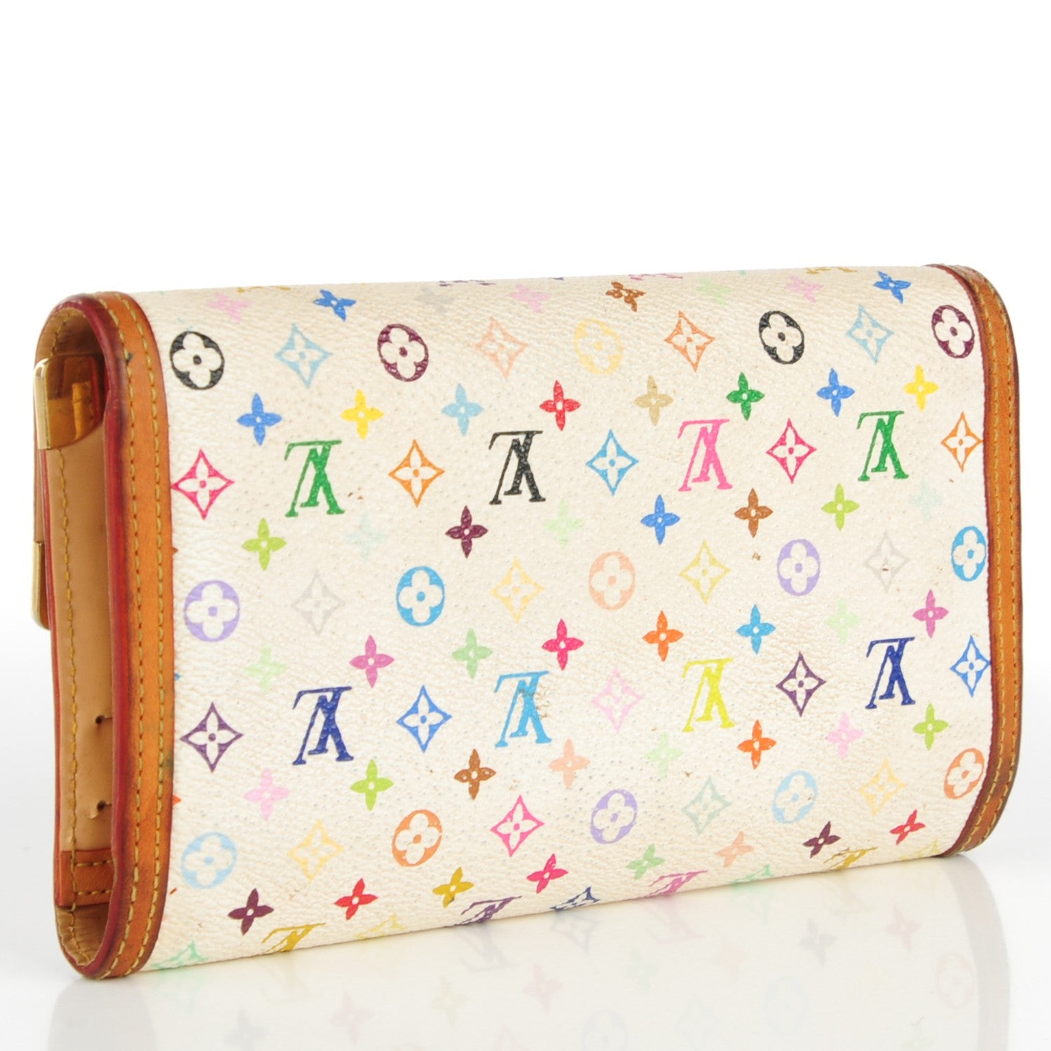 Louis Vuitton Monogram Multicolor Porte Tresor International Wallet White 3 of 14