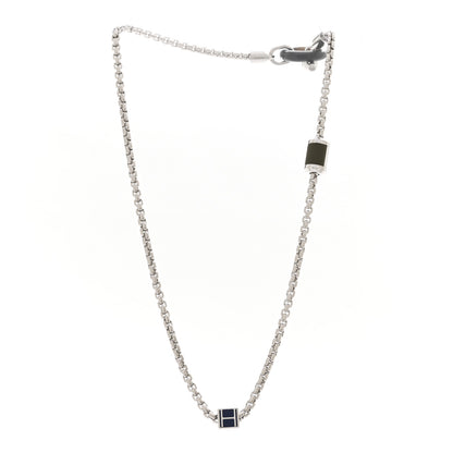 Hermes Palladium Buffalo Horn Swift Meli-Melo Necklace Vert Veronese Bleu Saphir 3 of 8