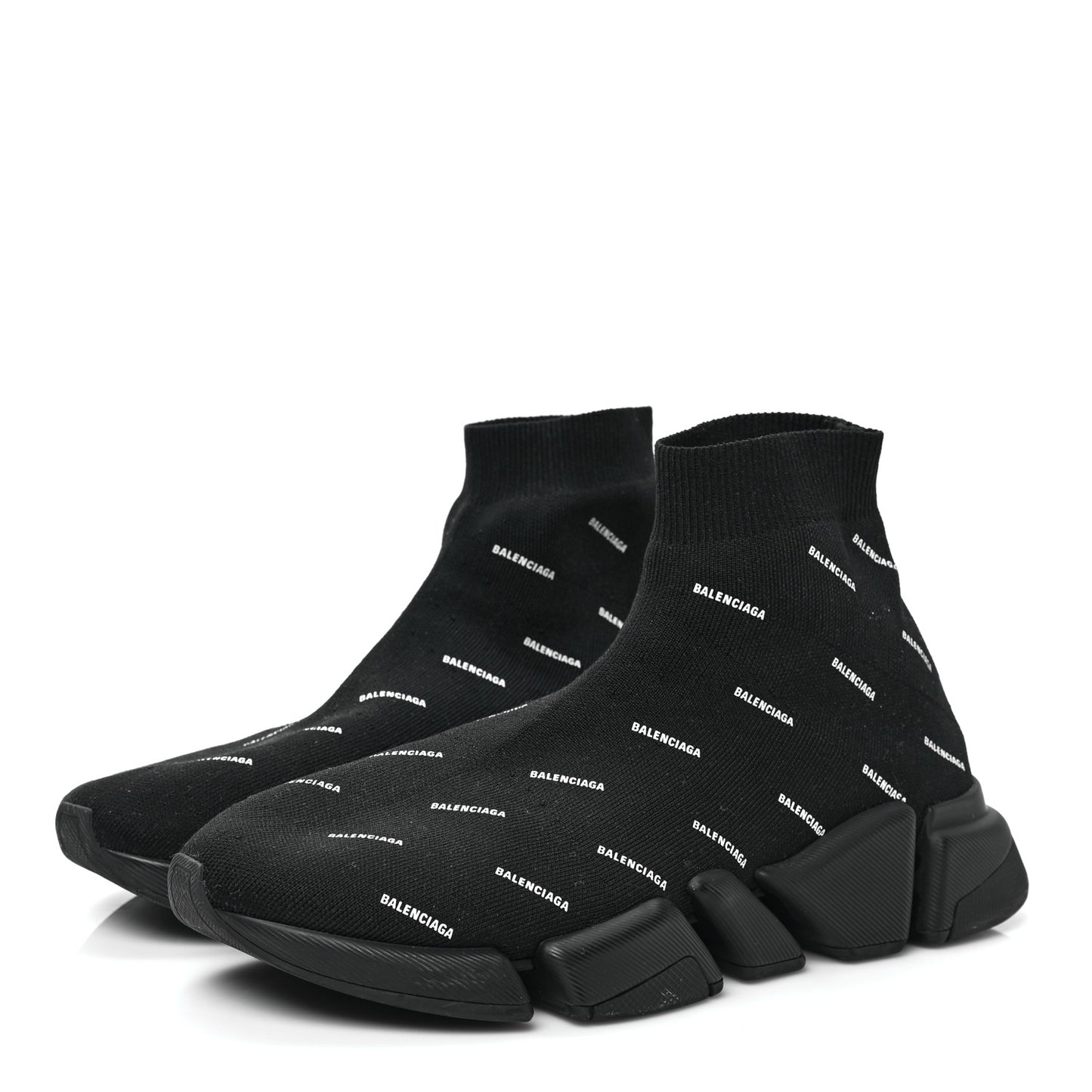 Neoprene Knit Allover Logo Bi-Color Sole Mens Speed Sneakers 43 Black White