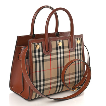 Burberry Calfskin Vintage Check Mini Two Handle Title Bag Archive Beige 3 of 8