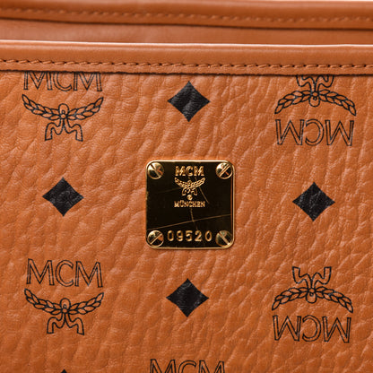 MCM Visetos Medium Anya Top Zip Shopper Tote Cognac 10 of 10