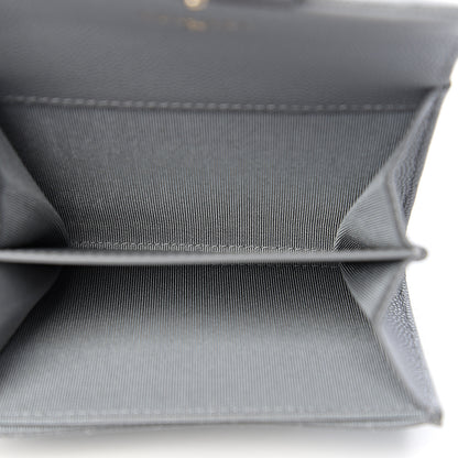 Chanel Caviar Quilted Flap Card Holder Wallet Dark Grey 4 of 7