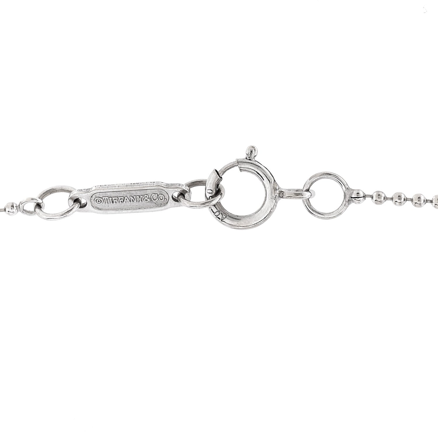 Tiffany 18K White Gold Diamond Crown Key Pendant Necklace 5 of 7