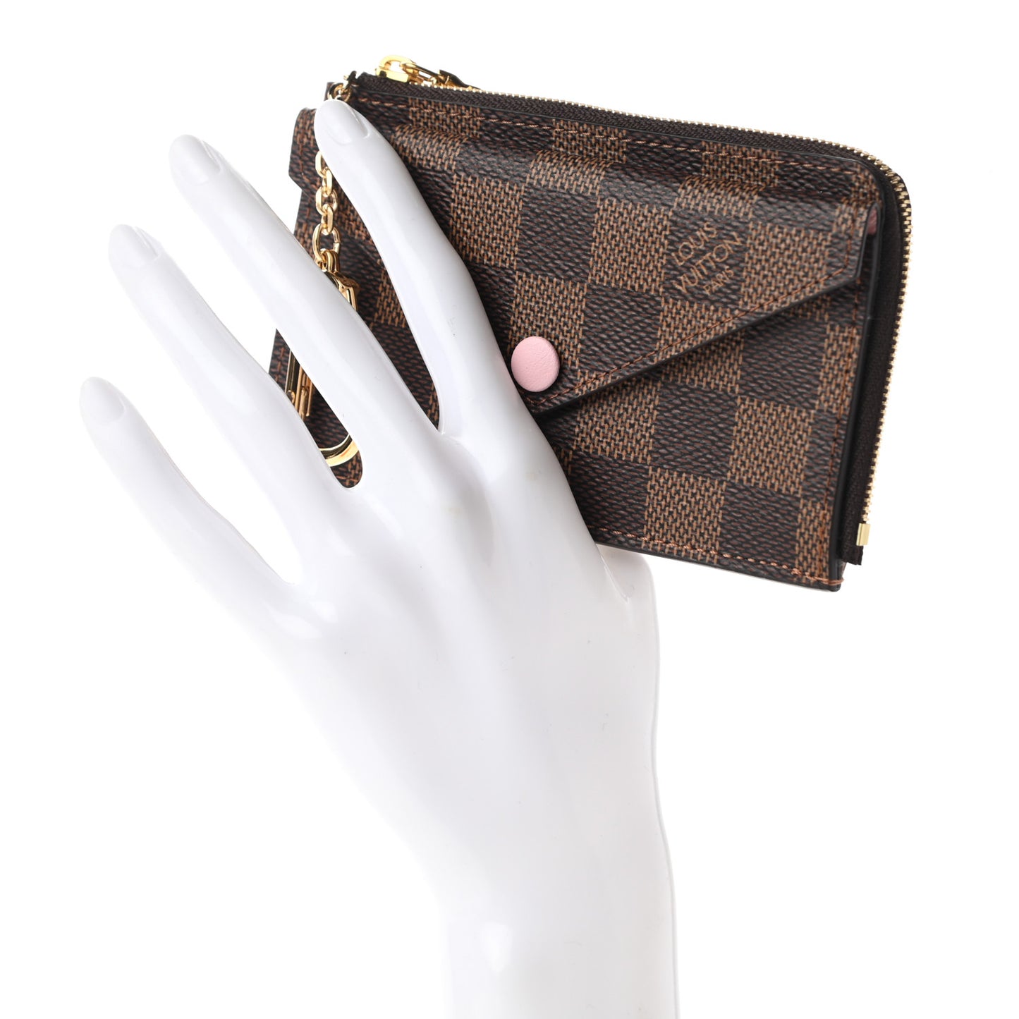 Damier Ebene Recto Verso Card Holder Rose Ballerine