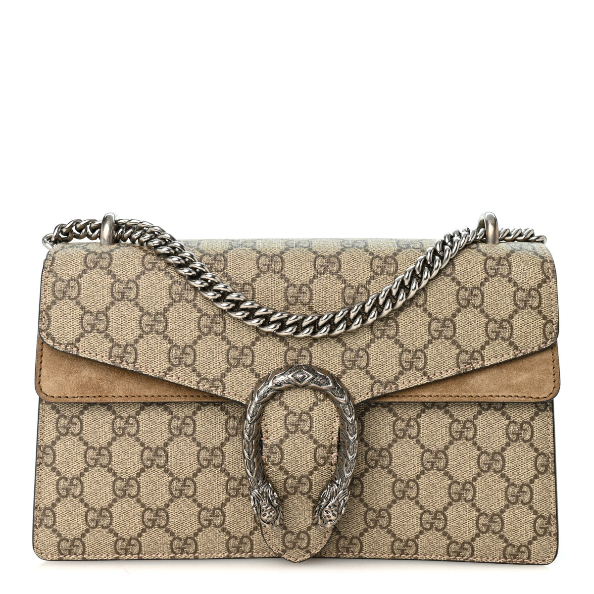 Gucci GG Supreme Monogram Small Dionysus Shoulder Bag Taupe 1 of 10
