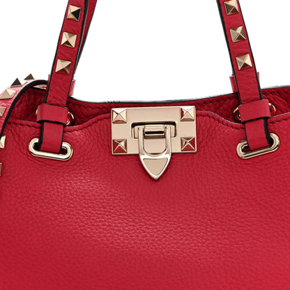 Valentino Garavani Pebbled Calfskin Mini Rockstud Tote  Cyclamin 7 of 10