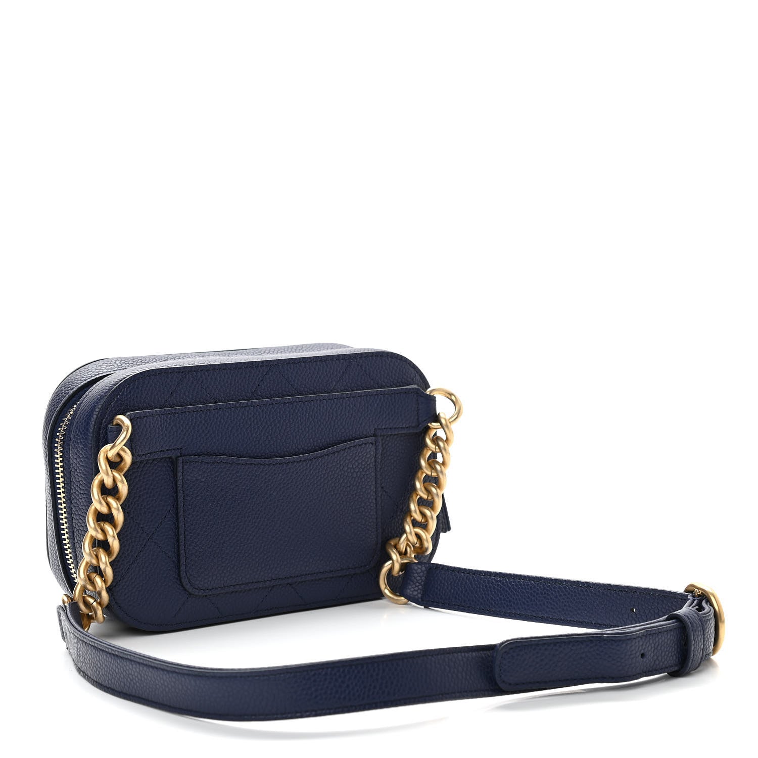 Chanel Caviar Quilted Waist Bag Navy Blue 3 of 10