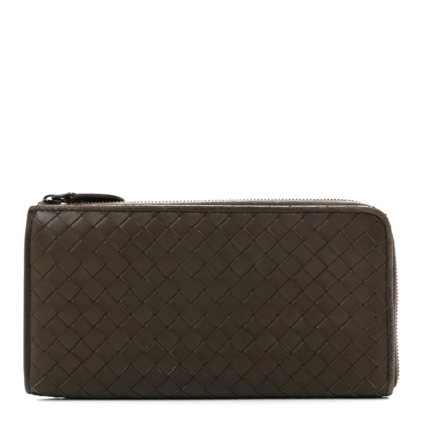 Nappa Intrecciato Zip Around Wallet Mud