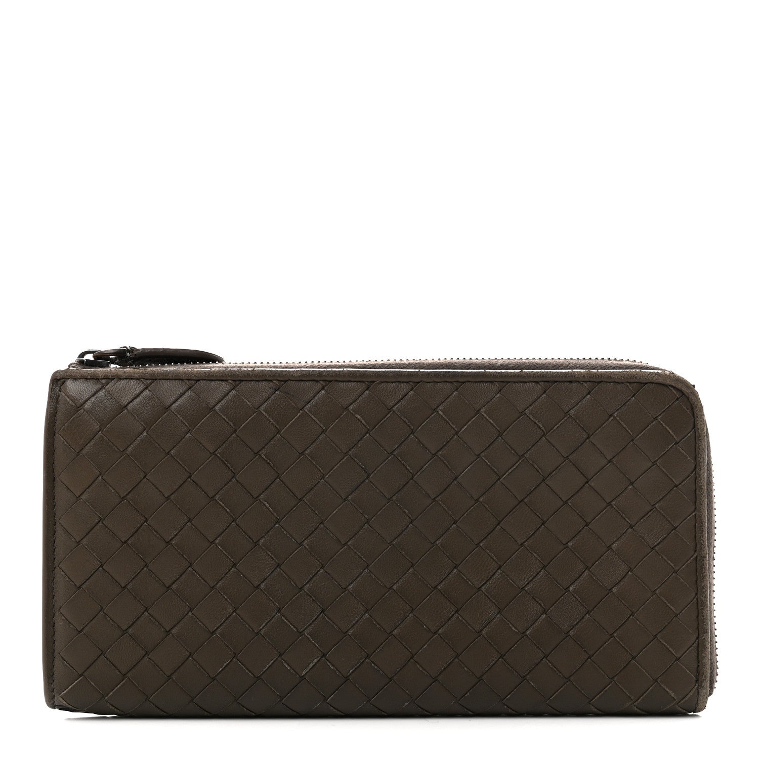 Bottega Veneta Nappa Intrecciato Zip Around Wallet Mud 1 of 10