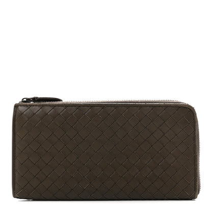 Bottega Veneta Nappa Intrecciato Zip Around Wallet Mud 1 of 10