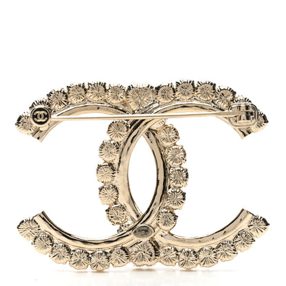 Chanel Pearl Crystal CC Brooch Gold 3 of 5