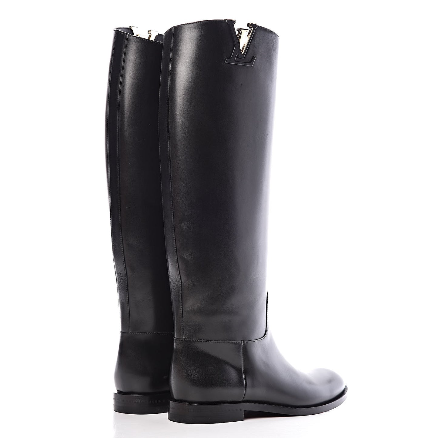 Heritage Flat High Boots 37 Black