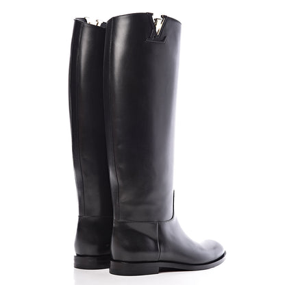 Louis Vuitton Heritage Flat High Boots 37 Black 4 of 9