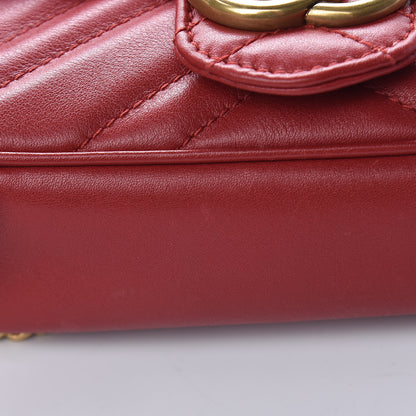 Gucci Calfskin Matelasse Super Mini GG Marmont Shoulder Bag Hibiscus Red 12 of 16