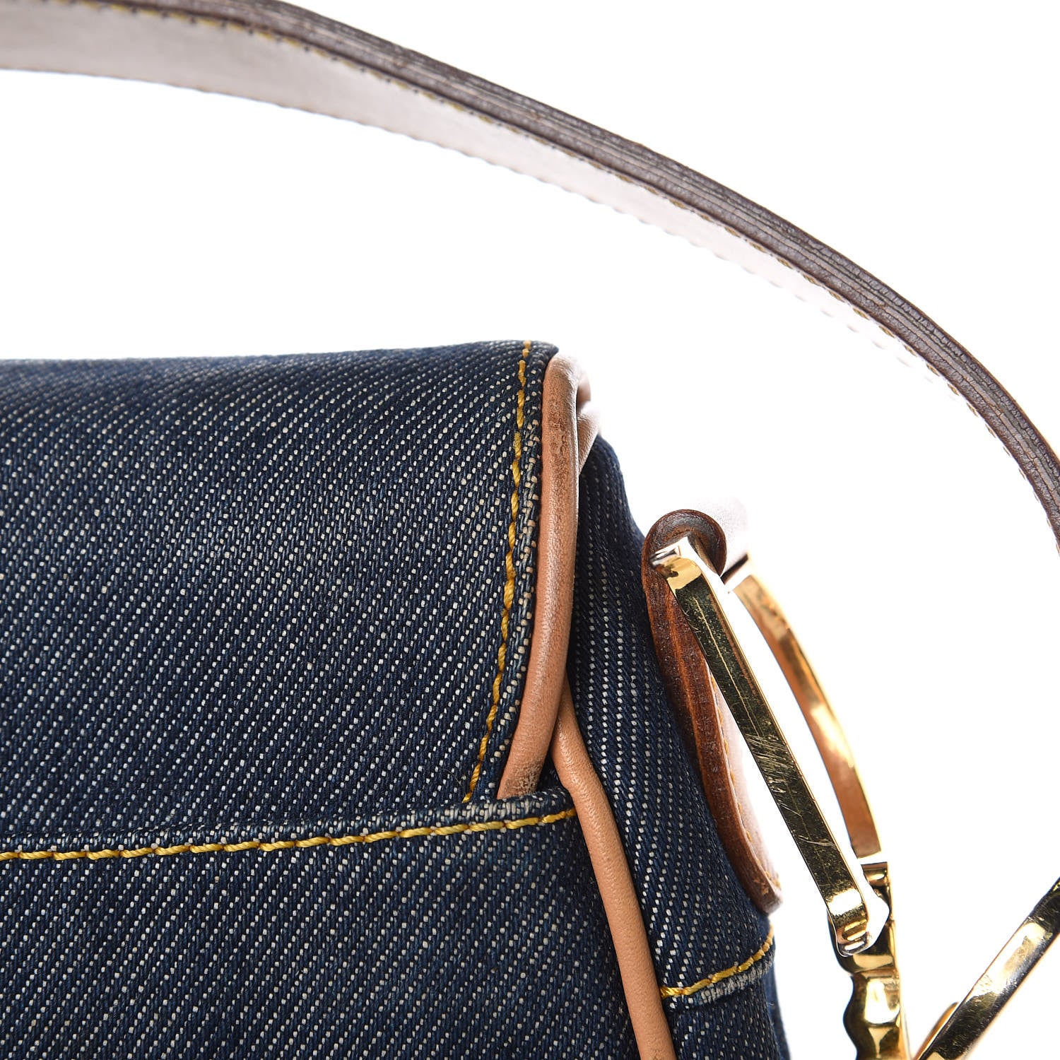 Christian Dior Denim Calfskin Saddle Bag Blue 11 of 14