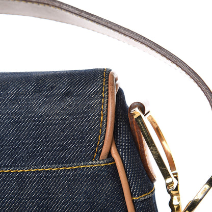 Christian Dior Denim Calfskin Saddle Bag Blue 11 of 14