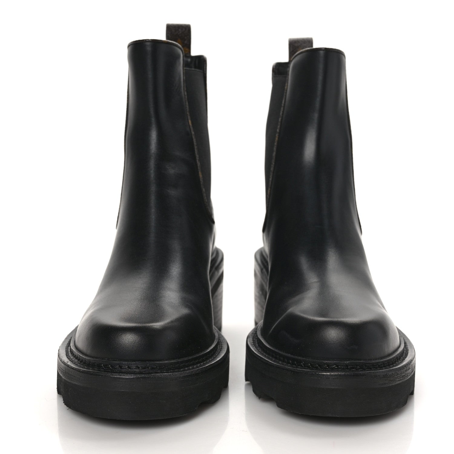 Louis Vuitton Calfskin Monogram Beaubourg Ankle Boots 40.5 Black 2 of 7