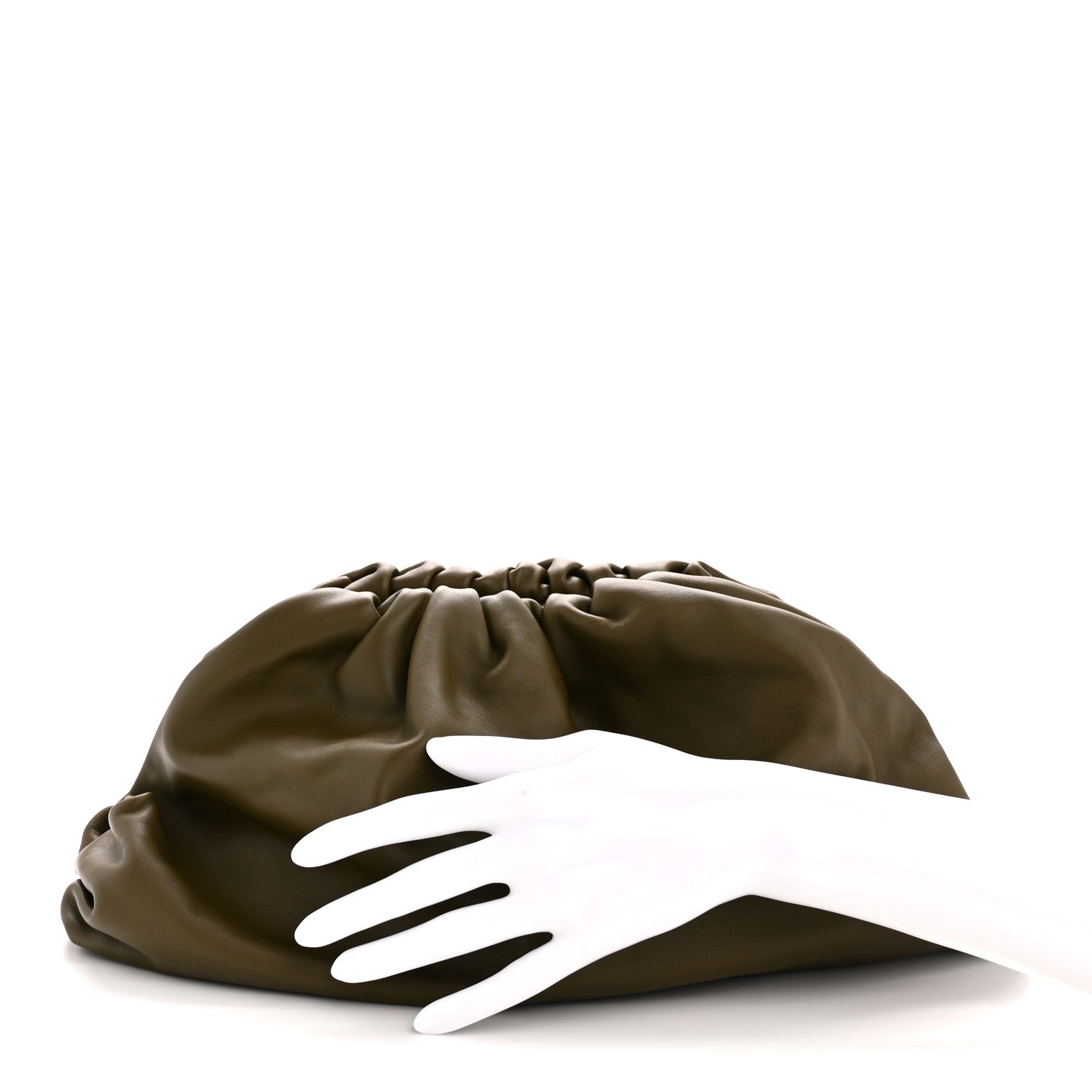 Bottega Veneta Smooth Butter Calf The Pouch Oversized Clutch Kaki Fondent 2 of 10