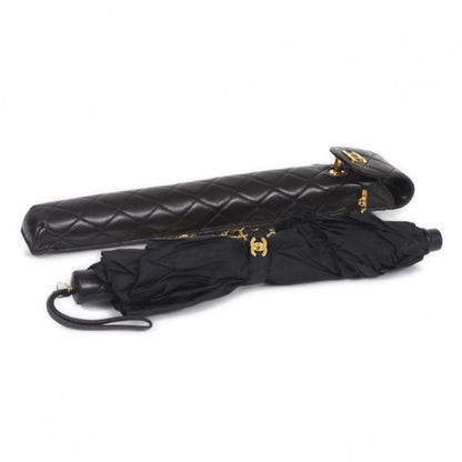 Chanel Umbrella w Lambskin Quilted Case Black 1 of 10