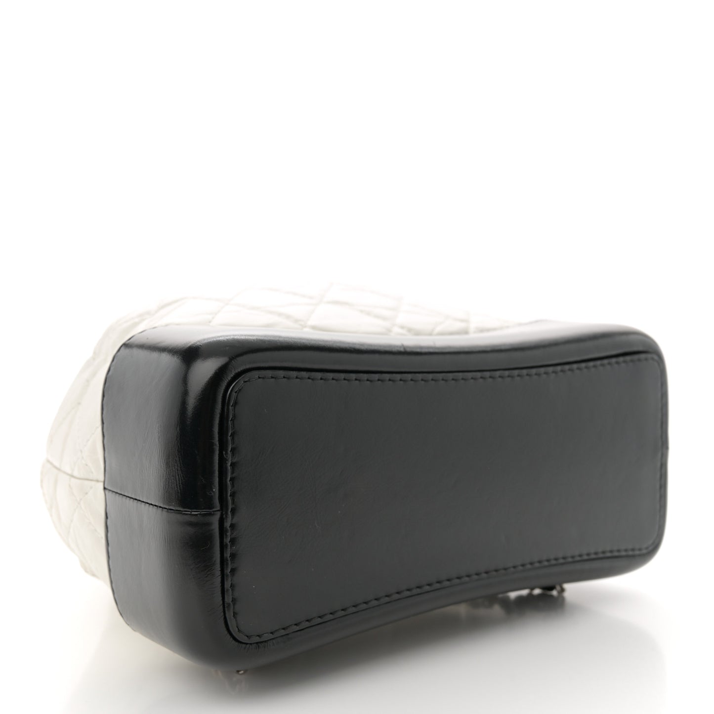 Aged Calfskin Quilted Small Gabrielle Backpack Black White