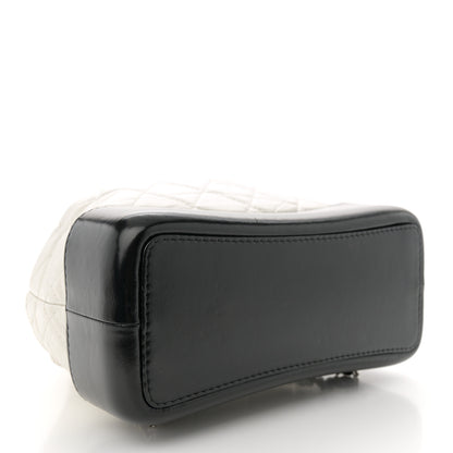 Chanel Aged Calfskin Quilted Small Gabrielle Backpack Black White 4 of 11