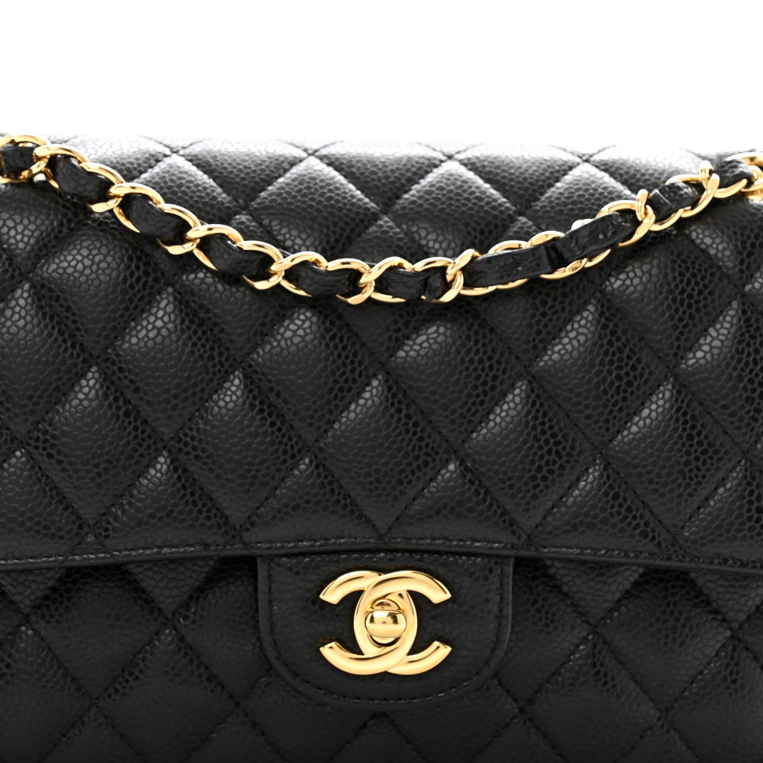 Chanel Caviar Quilted Medium Double Flap Black 8 of 10