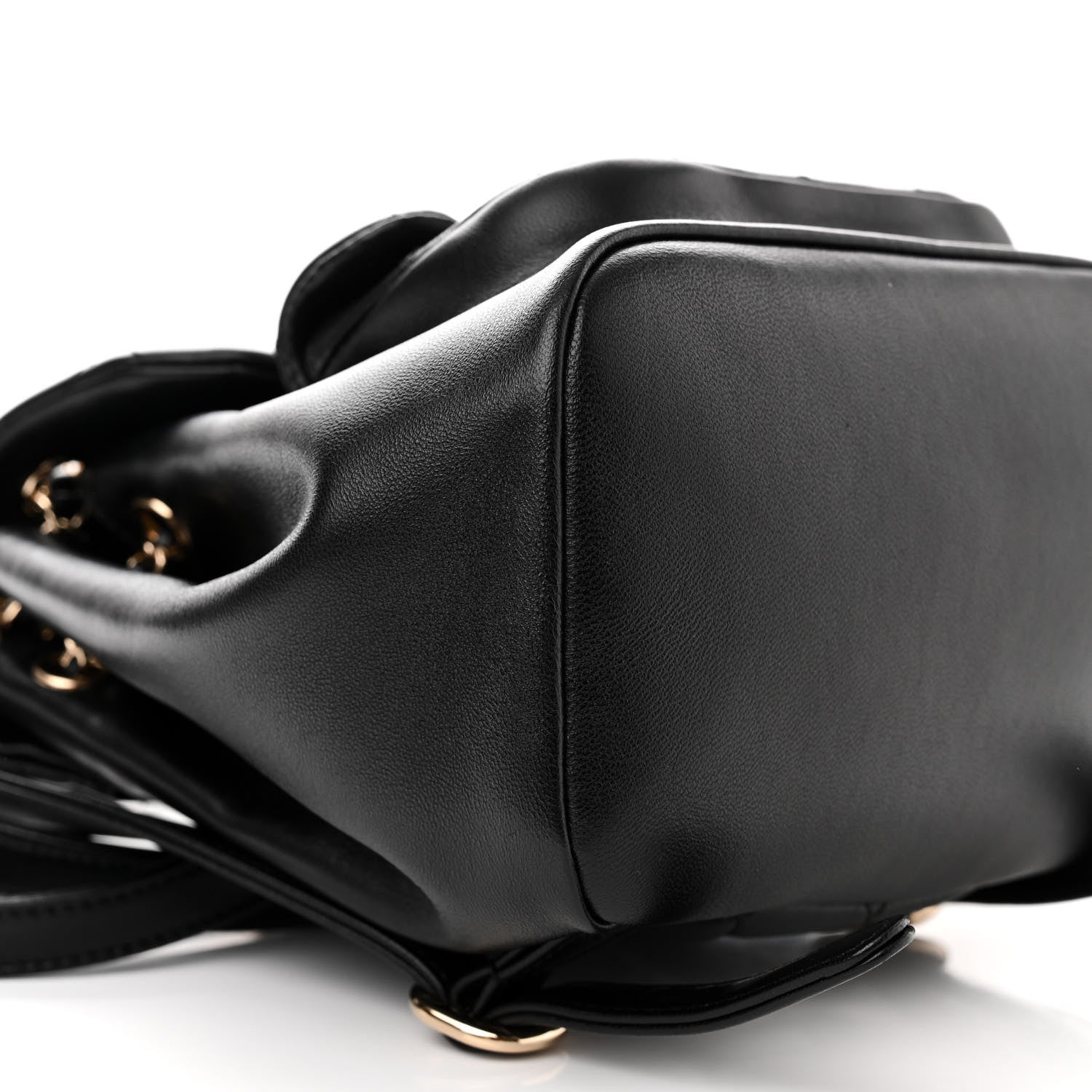Chanel Lambskin Quilted Small Duma Drawstring Backpack Black 9 of 10