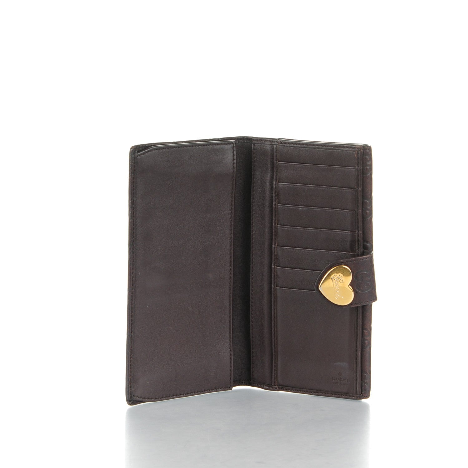 Gucci Guccissima Heart Continental Wallet Dark Brown 5 of 7