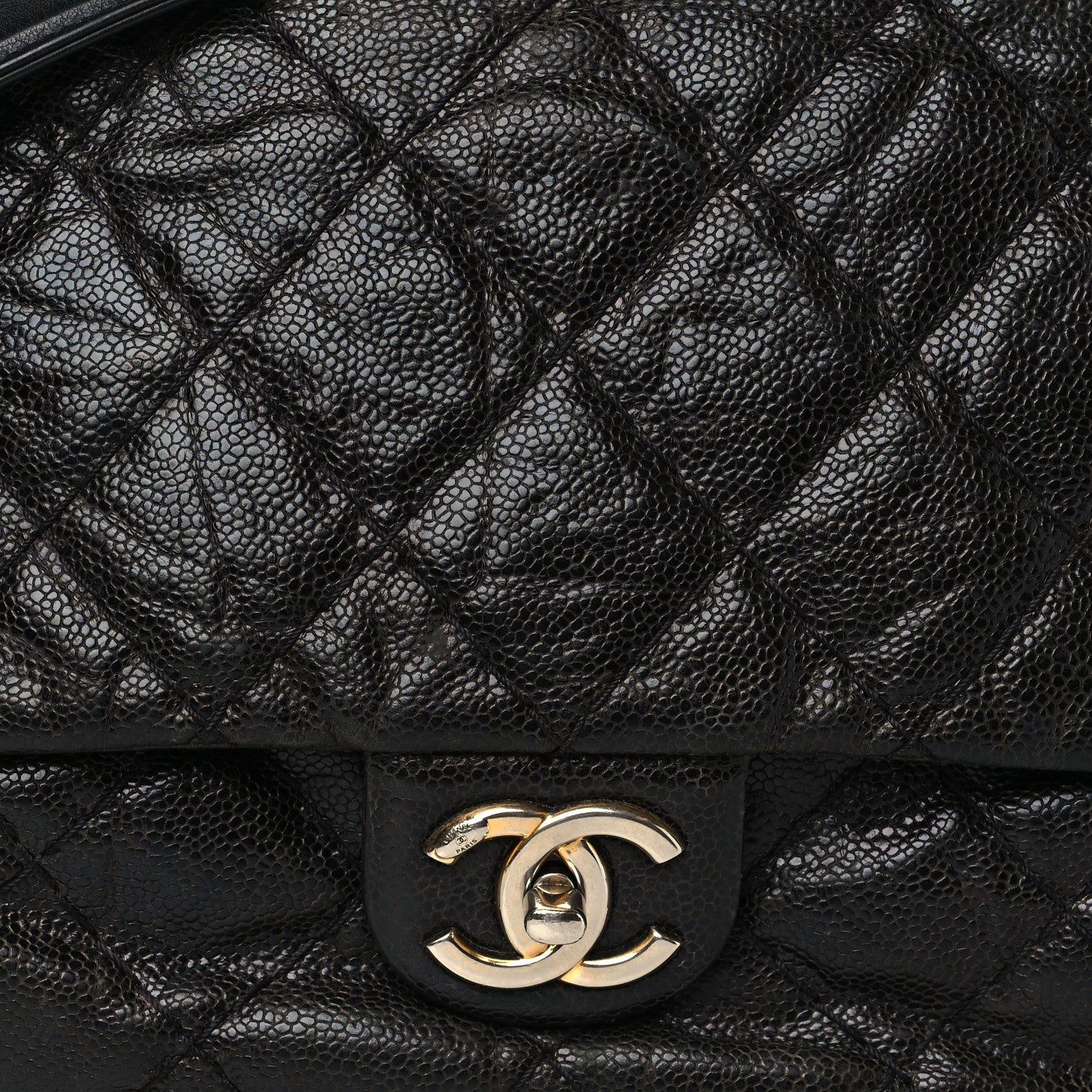 Chanel Crumpled Grained Calfskin Medium Coco Pleats Messenger Flap Black 8 of 16