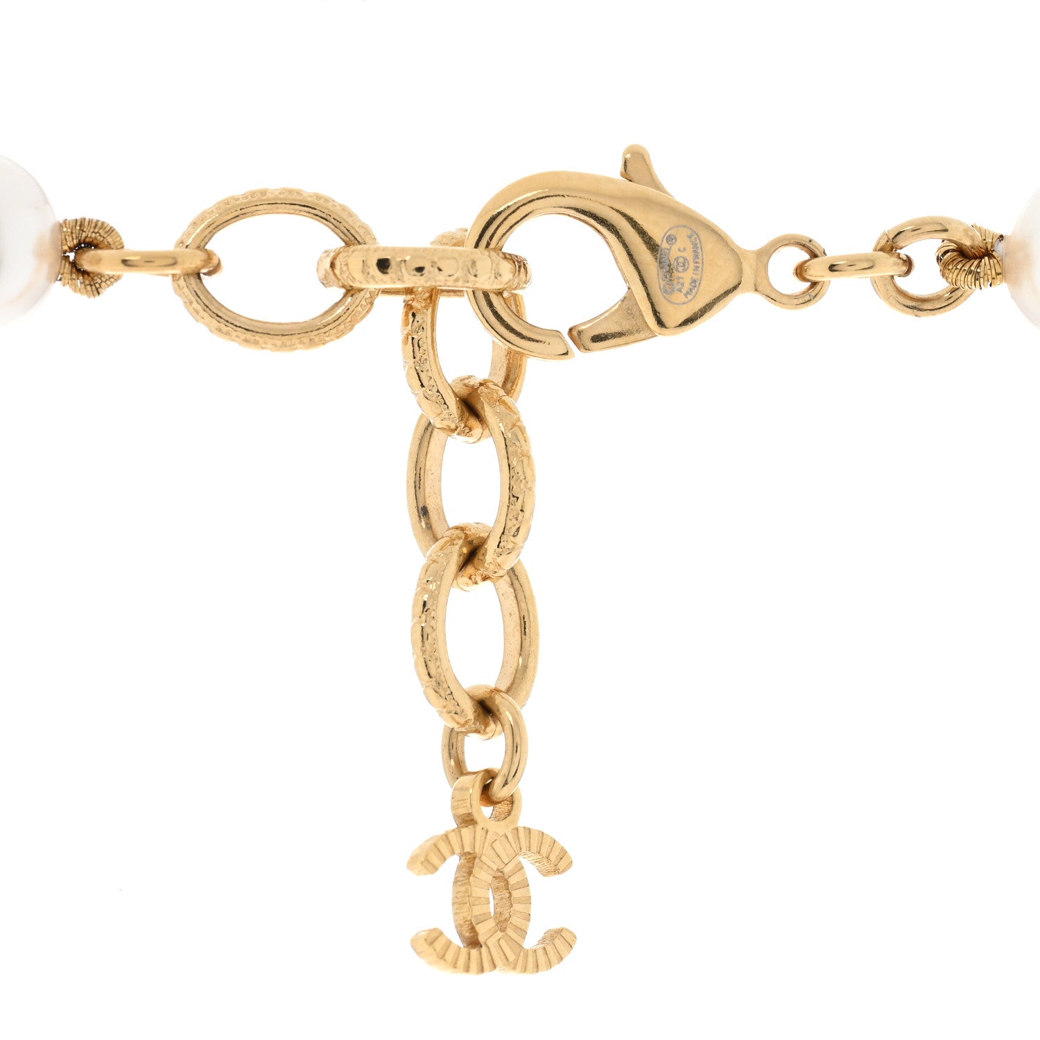 Chanel Pearl Crystal Multi Strand CC Long Necklace  Gold 4 of 5