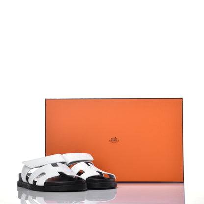 Hermes Calfskin Womens Chypre Sandals 36 White 8 of 8