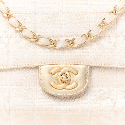 Chanel Metallic Nylon Medium Travel Flap Light Gold 9 of 13