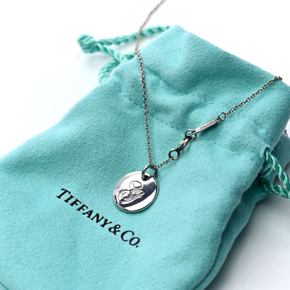Tiffany Sterling Silver Letter G Round Pendant Necklace 7 of 7