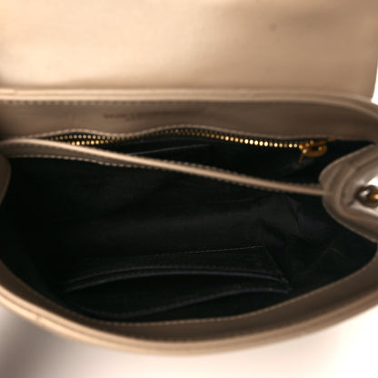 Saint Laurent Calfskin Y Quilted Monogram Toy Loulou Crossbody Bag Dark Beige 6 of 9