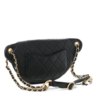 Chanel Lambskin Quilted All About Chains Waist Belt Bag Black 3 of 10
