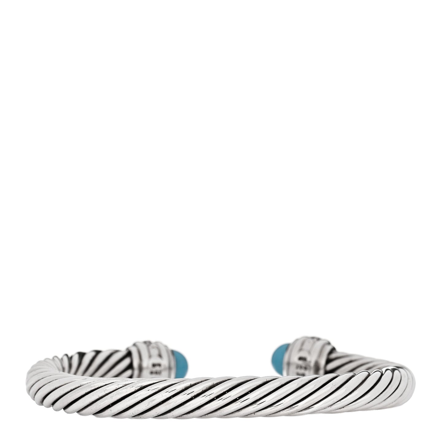 Sterling Silver Diamond Turquoise 7mm Cable Classics Bracelet