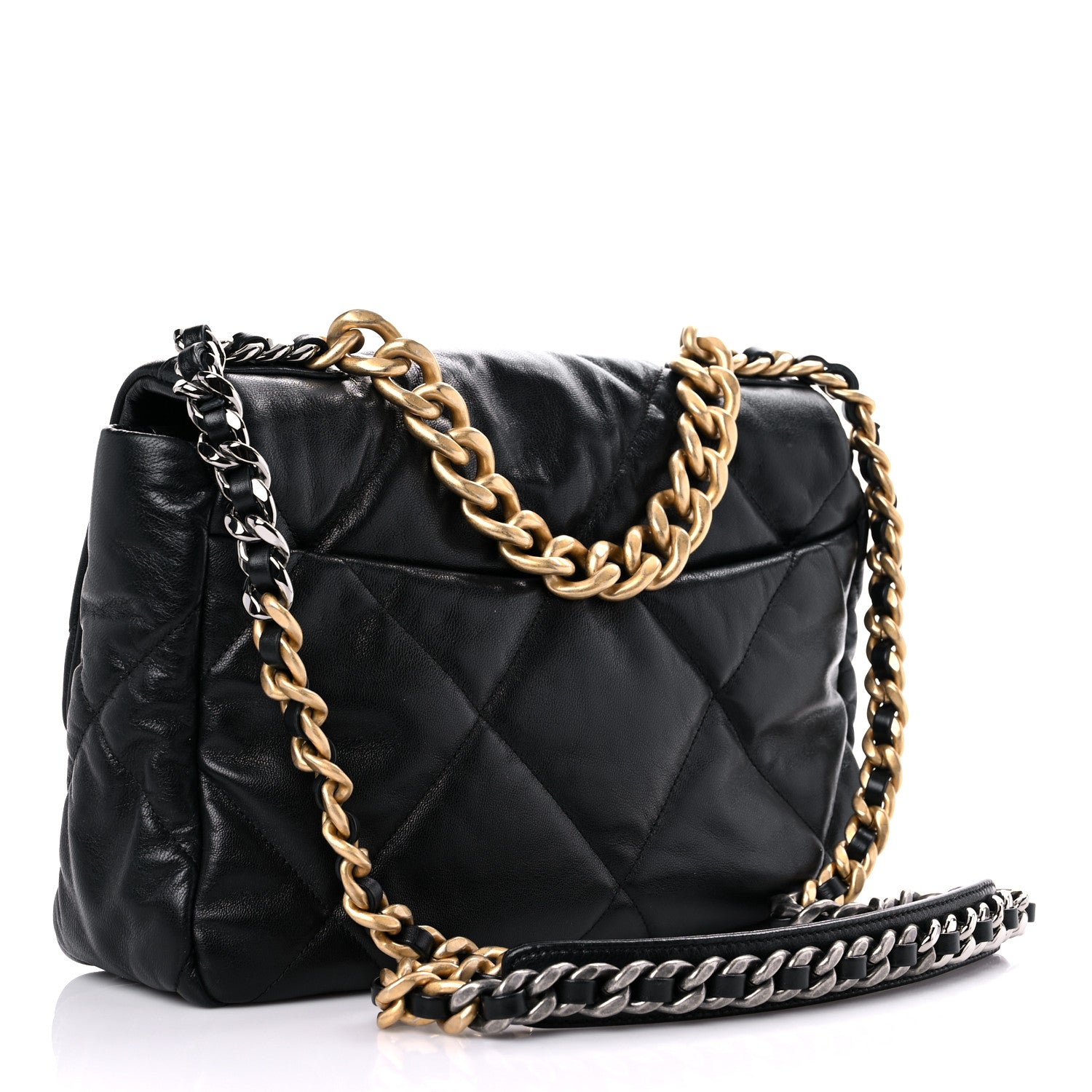 Chanel Goatskin Quilted Large Chanel 19 Flap Black 3 of 10