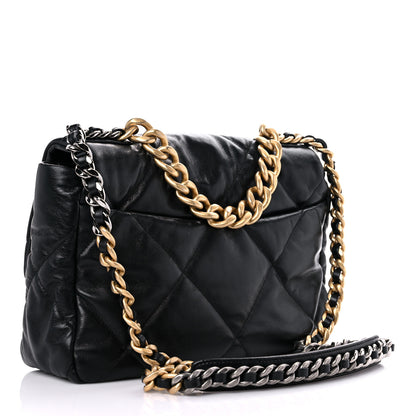 Chanel Goatskin Quilted Large Chanel 19 Flap Black 3 of 10