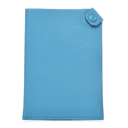 Hermes Chevre Mysore Tarmac PM Passport Holder Bleu Azteque 1 of 9
