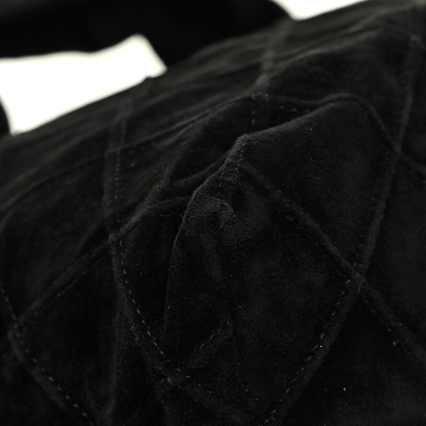 Suede Stitched Hobo Black