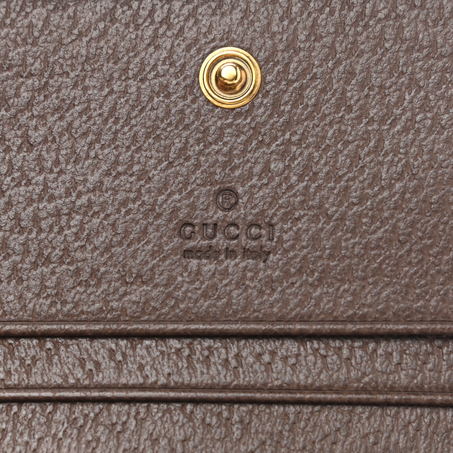 Gucci Monogram Jumbo GG Textured Dollar Calfskin Diana Card Case Wallet Camel Ebony New Acero 6 of 8