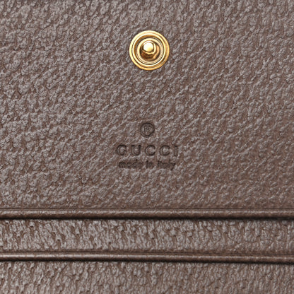 Gucci Monogram Jumbo GG Textured Dollar Calfskin Diana Card Case Wallet Camel Ebony New Acero 6 of 8
