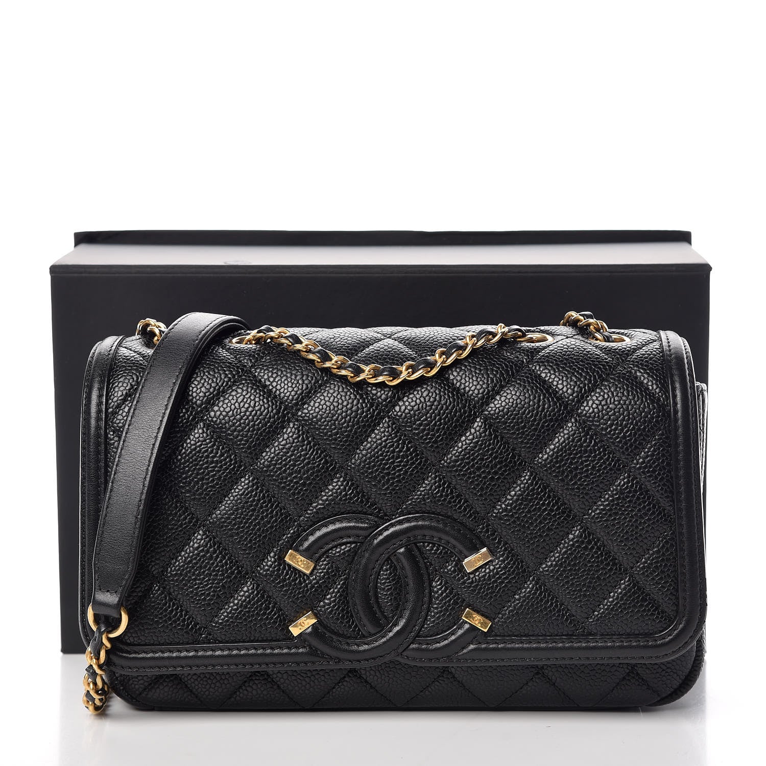 Chanel Caviar Quilted Small CC Filigree Flap Black 10 of 10