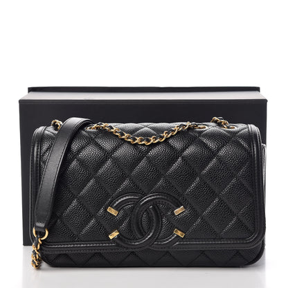Chanel Caviar Quilted Small CC Filigree Flap Black 10 of 10