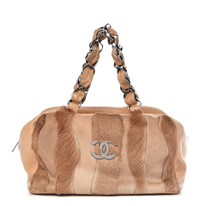 Chanel Lambskin Pony Hair Shoulder Bag Beige 1 of 20