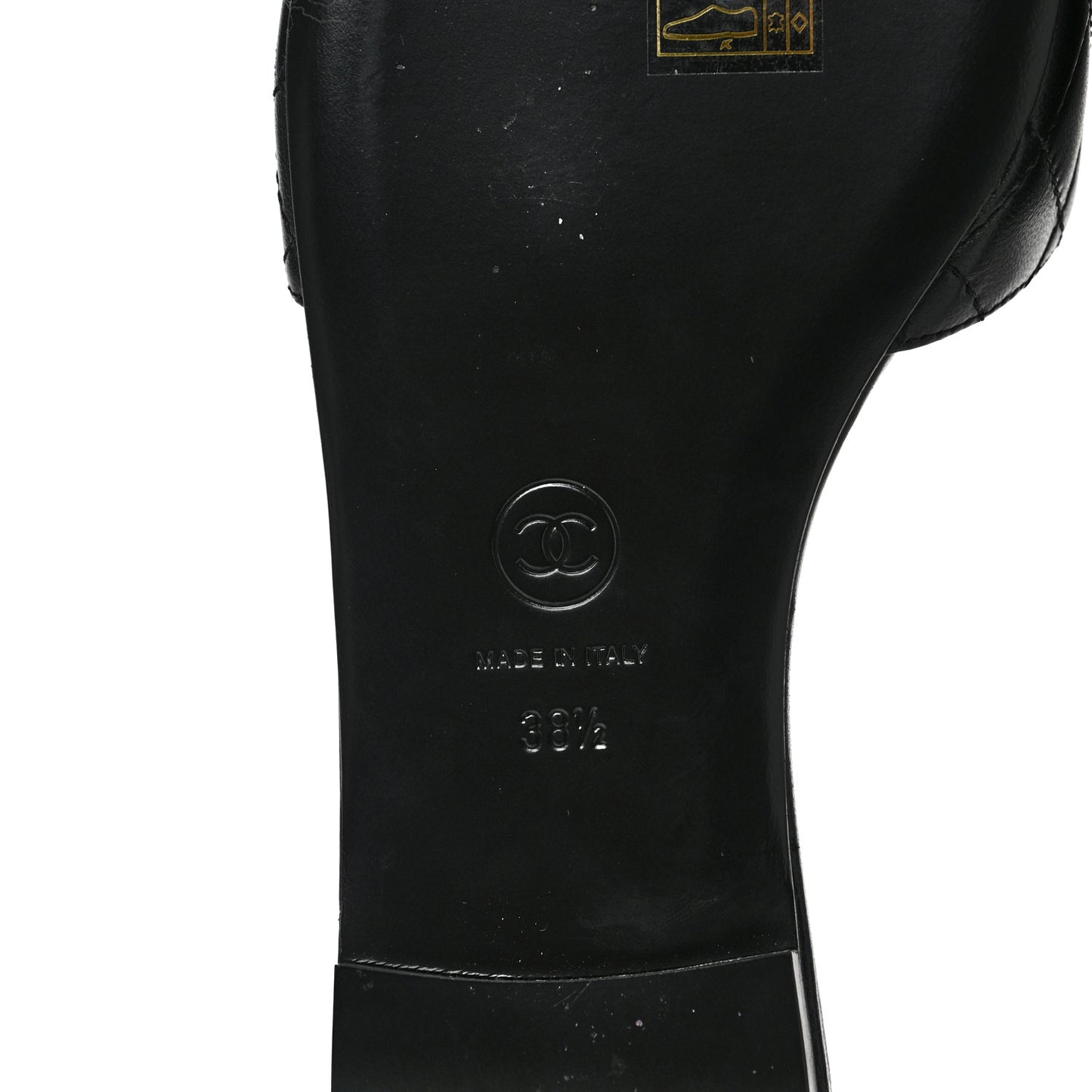 Lambskin Quilted CC Turnlock Sandals 38.5 Black