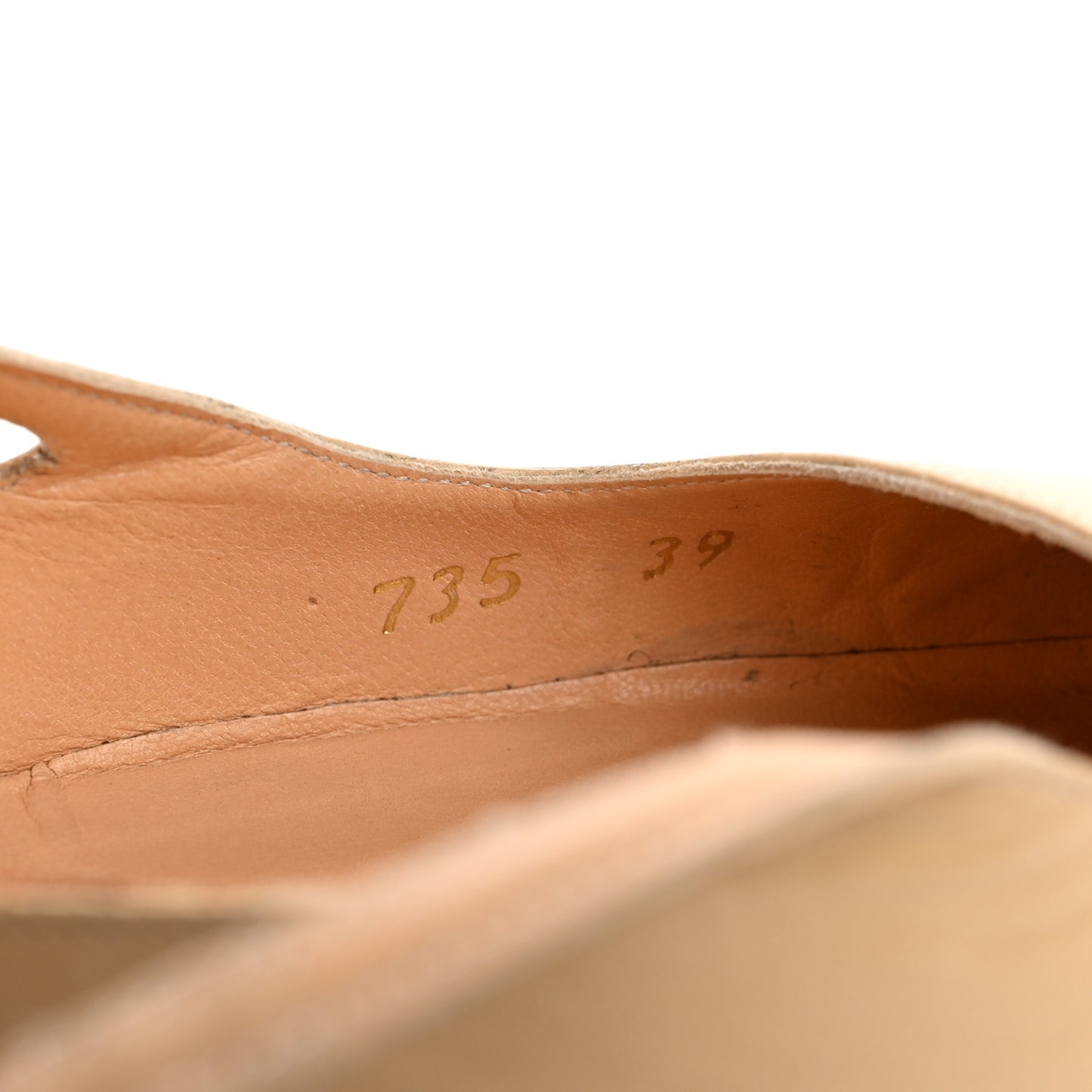 Lambskin Pointed Cap Toe CC Slingback Heels 39 Beige Black