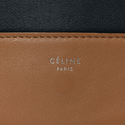 Celine Shiny Smooth Calfskin Medium Frame Shoulder Bag Tan Navy 6 of 9